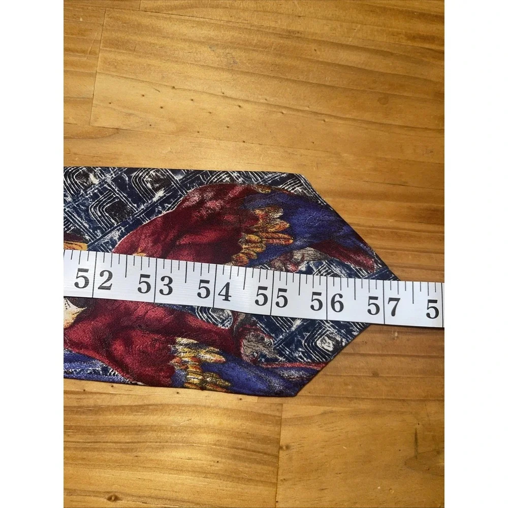 Endangered Species Necktie Men Blue Red Parrots Business Tropical Wedding Resort